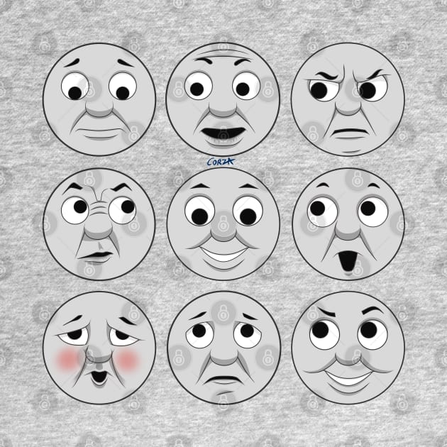 The many faces of Thomas the Tank Engine by corzamoon